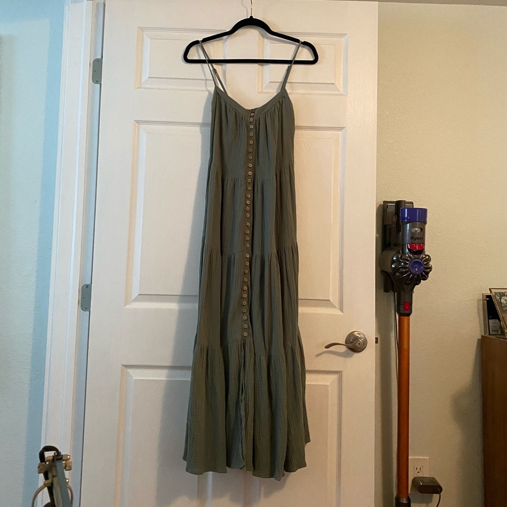 Rylee and Cru sage green tiered maxi